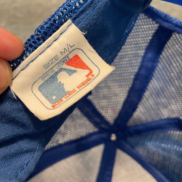 Vintage Chicago Cubs Mesh Snapback Trucker Hat Mens M/L Green Brim UII MLB Retro - Picture 8 of 10